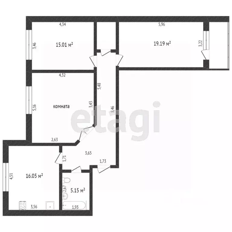 3-к кв. Тюменская область, Тюмень Широтная ул., 209 (92.5 м) - Фото 2