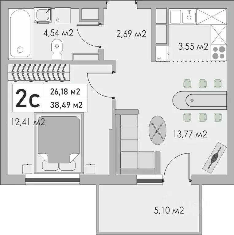 2-к кв. Оренбургская область, Оренбург Аренда мкр, Металлист жилой ... - Фото 1