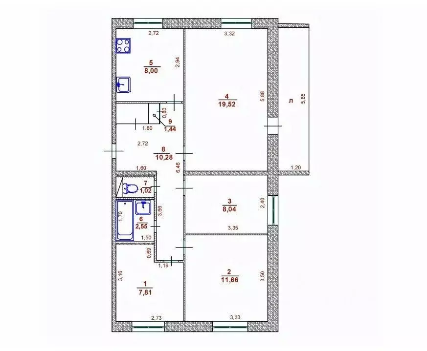 4-к кв. Ульяновская область, Ульяновск ул. Варейкиса, 28 (73.8 м) - Фото 1