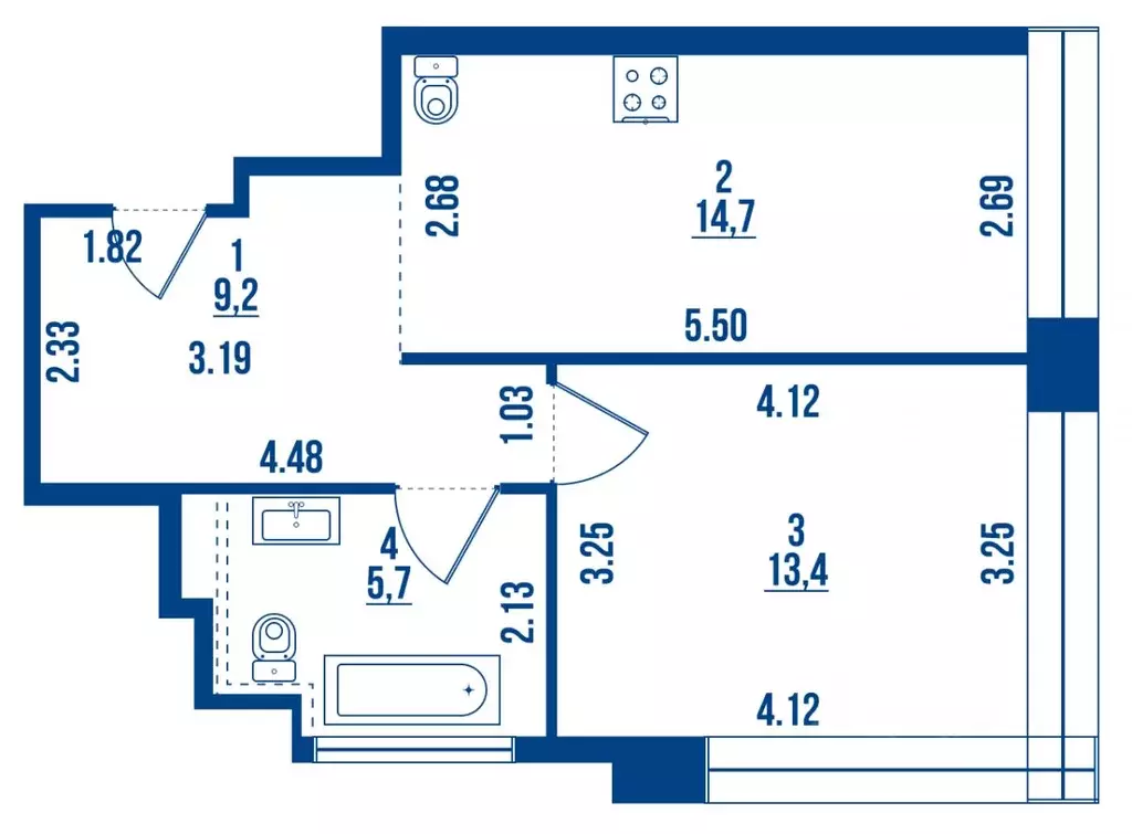1-к кв. Санкт-Петербург ул. Челюскина, 10 (43.0 м) - Фото 2