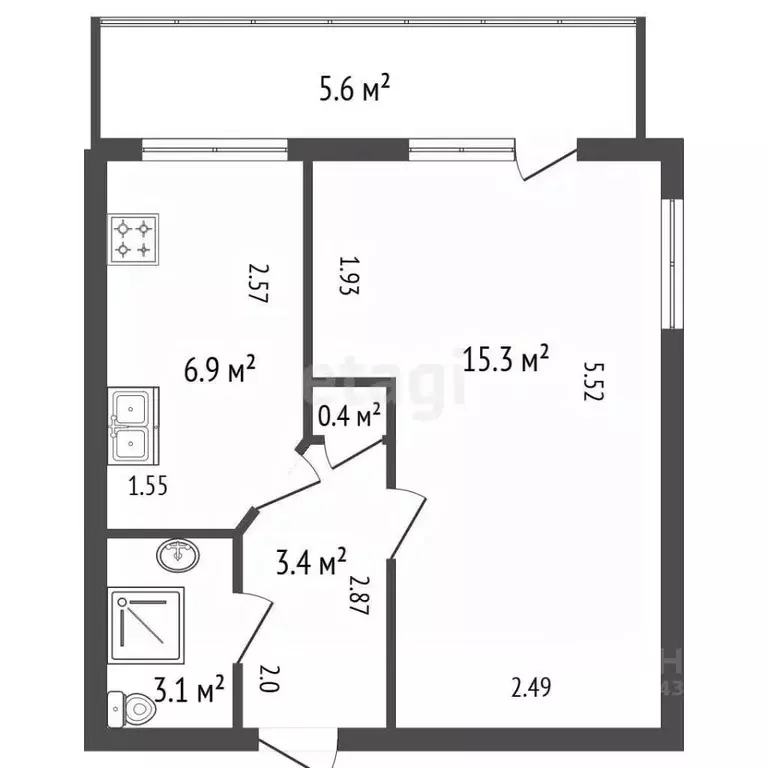 1-к кв. Санкт-Петербург ул. Шевченко, 17 (29.1 м) - Фото 1