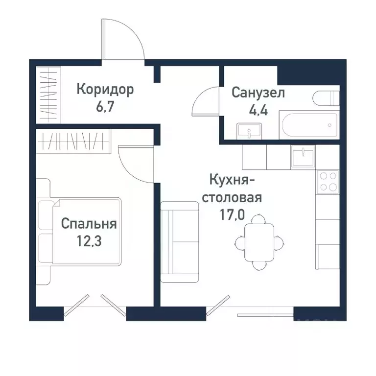 1-к кв. Челябинская область, Челябинский городской округ, пос. ... - Фото 0