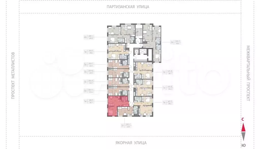1-к. квартира, 36,7 м, 7/12 эт. - Фото 1