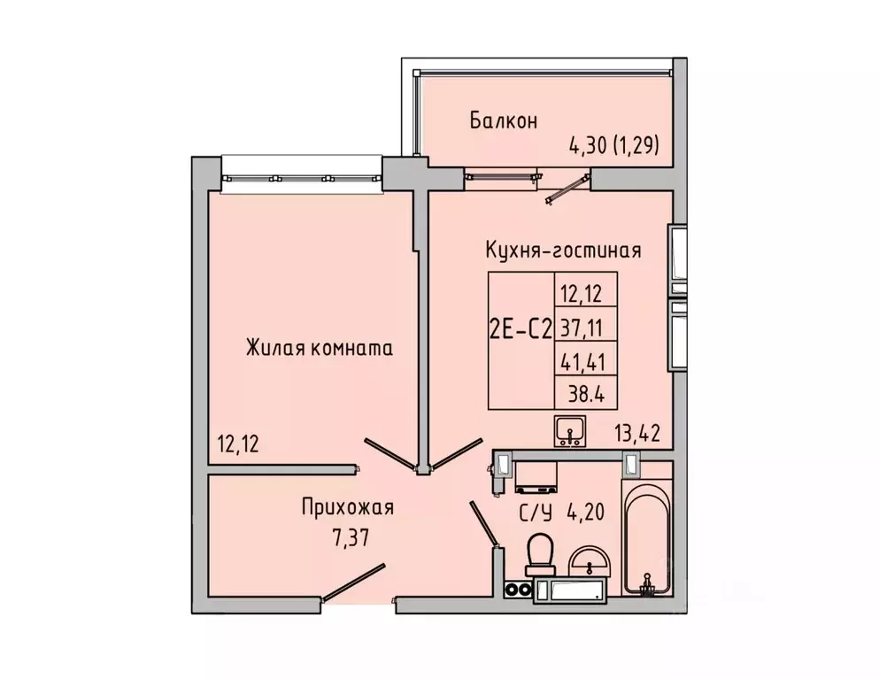 2-к кв. Ростовская область, Батайск ул. Луначарского, 180А (38.4 м) - Фото 0