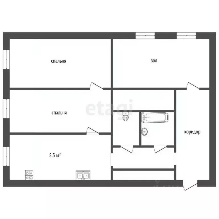3-к кв. Белгородская область, Белгород ул. Губкина, 24к3 (60.1 м) - Фото 1