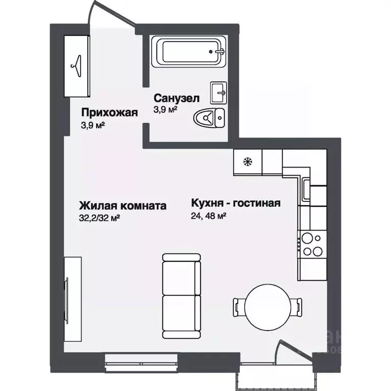 Студия Новосибирская область, Новосибирский район, Каменский ... - Фото 0