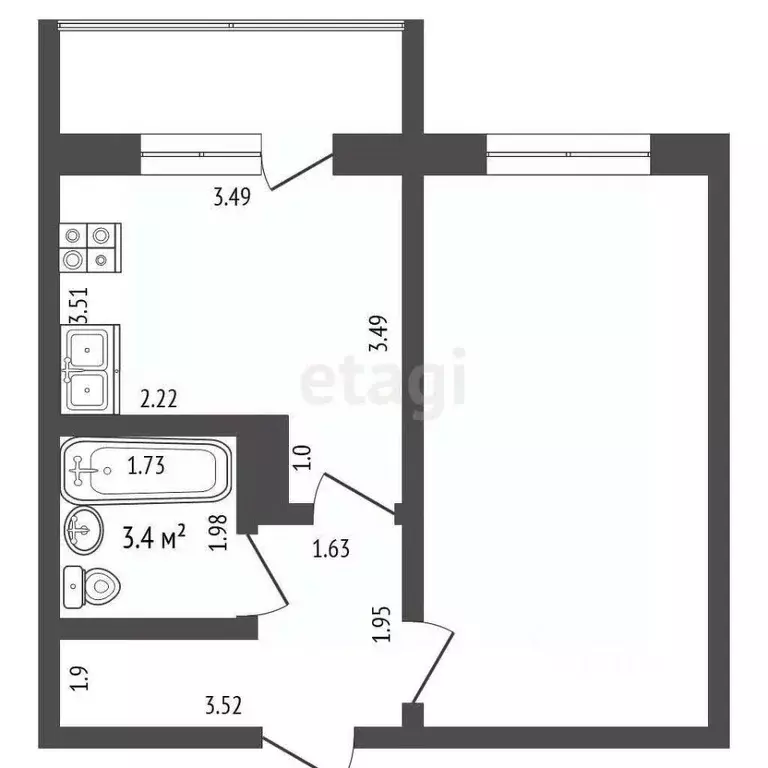 1-к кв. Мордовия, Саранск ул. Косарева, 81 (35.0 м) - Фото 1