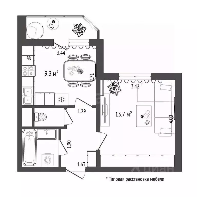 1-к кв. Московская область, Реутов Юбилейный просп., 72 (31.9 м) - Фото 2