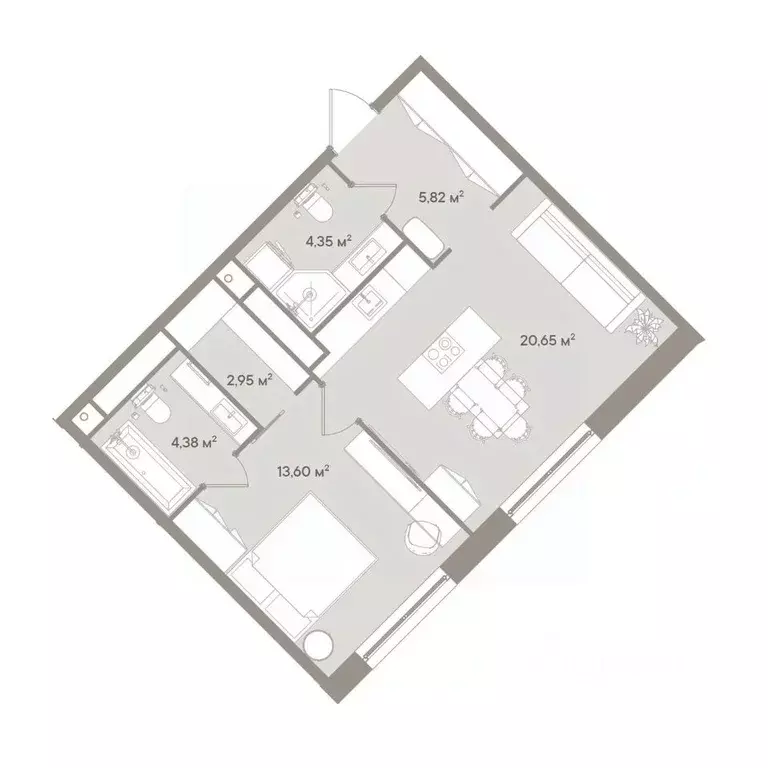 2-к кв. Москва 1-й Можайский туп., 8Ас15 (51.01 м) - Фото 1