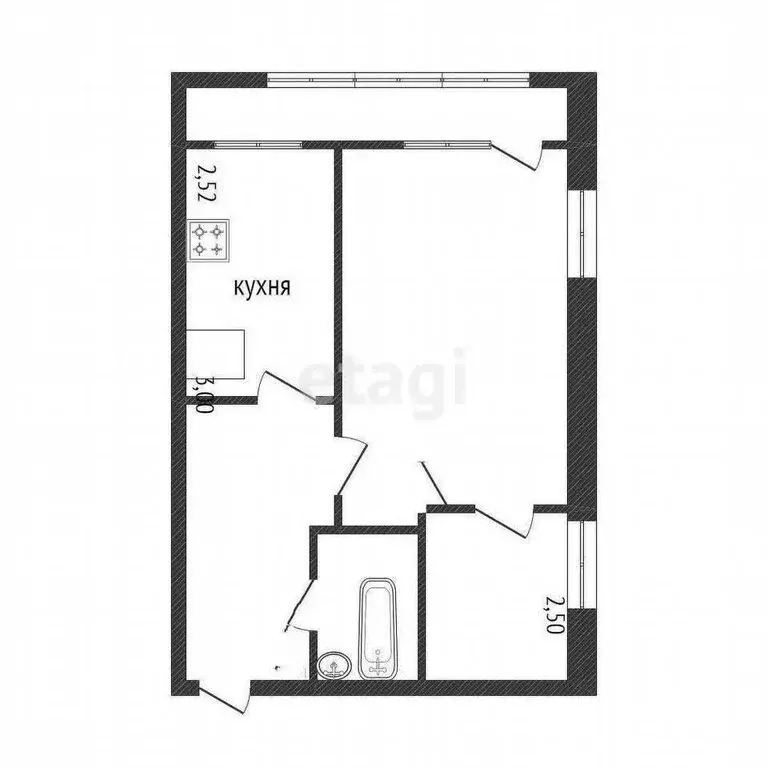 1-комнатная квартира: Белгородская область, Шебекинский муниципальный ... - Фото 1