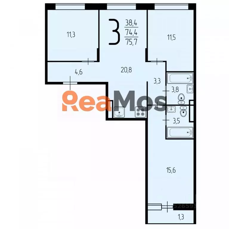 3-к кв. Москва ул. Лобановский Лес, 11 (75.7 м) - Фото 1