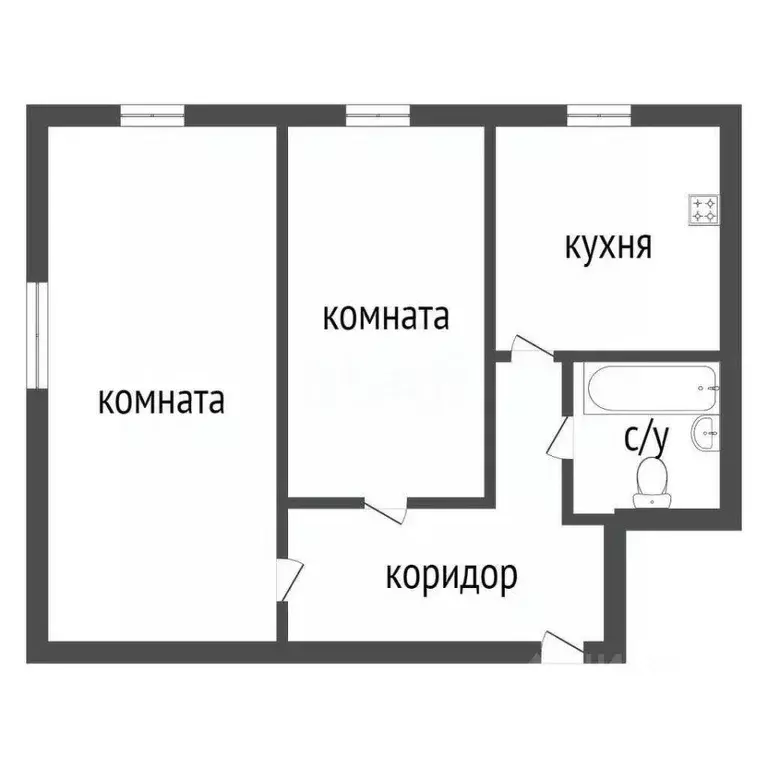 2-к кв. Курганская область, Курган Тобольная ул., 41 (42.6 м) - Фото 2