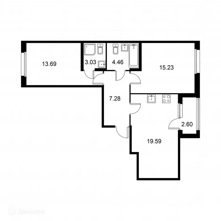 Продаётся 2-к квартира, 64.6 м - Фото 0