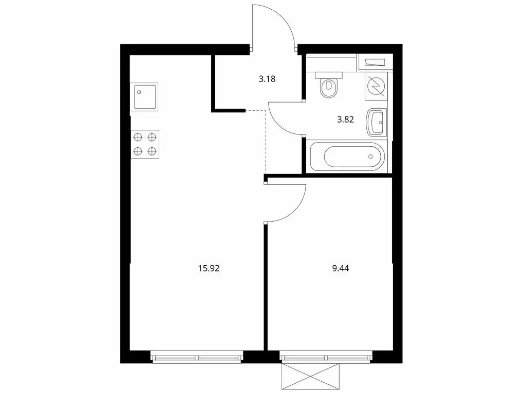 1-комнатная квартира: Новоселье, Невская улица, 12А (31.6 м) - Фото 0