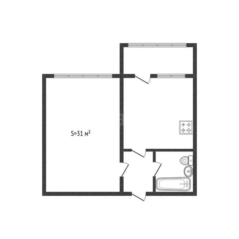 1-комнатная квартира: Краснодар, улица Карякина, 15 (31 м) - Фото 0