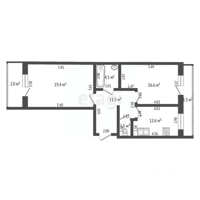 2-к кв. Мордовия, Саранск Волгоградская ул., 73 (65.7 м) - Фото 1