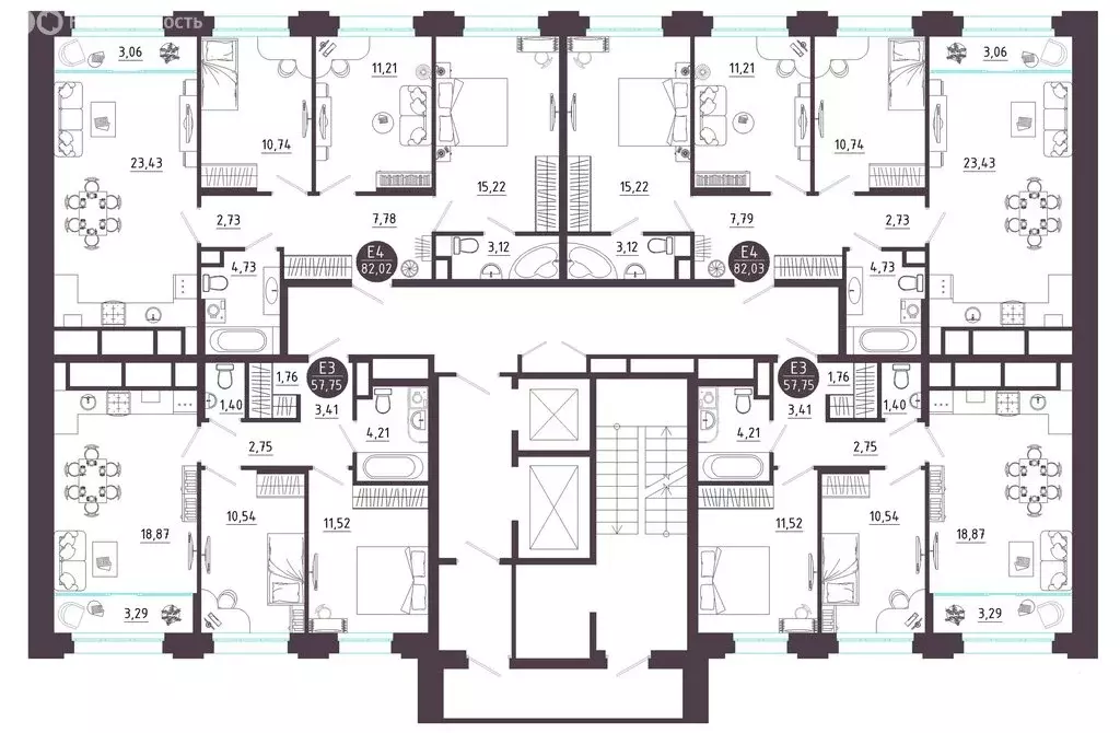 3-комнатная квартира: Рязань, Михайловский район (82.02 м) - Фото 1