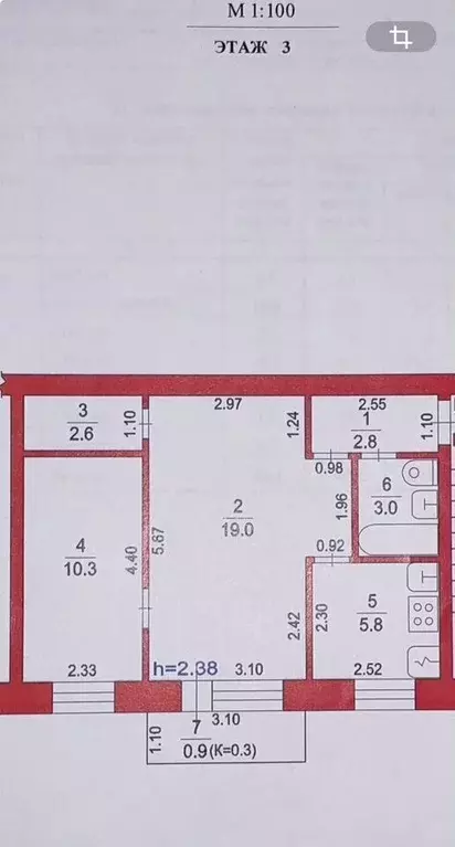 2-к кв. Московская область, Зарайск Зарайск муниципальный округ, 1-й ... - Фото 1