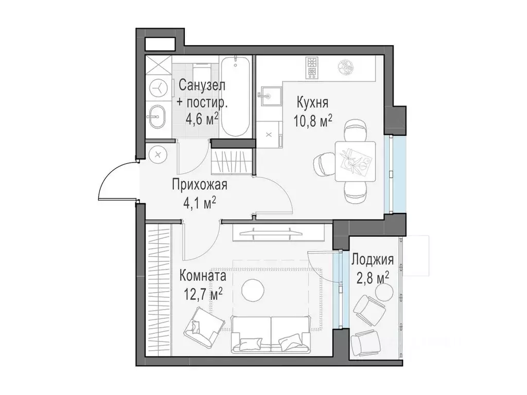 1-к кв. Московская область, Пушкино ул. Антона Ветчинова, 3к1 (33.66 ... - Фото 0