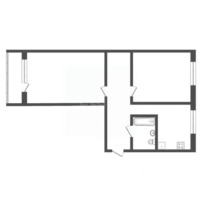 2-к кв. Амурская область, Благовещенск 2-й мкр, ул. Дьяченко, 2Б (53.4 ... - Фото 1