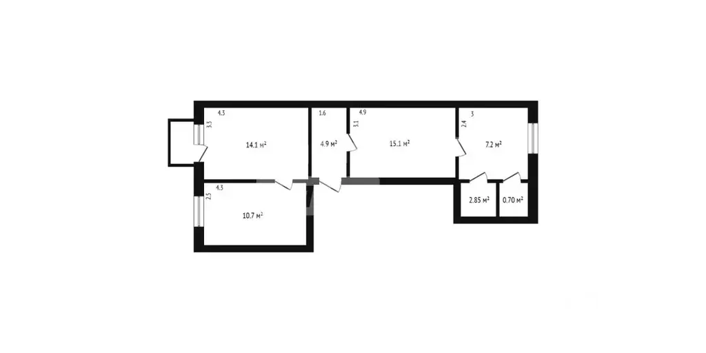 3-к кв. Дагестан, Дербент ул. Юрия Гагарина, 2/1 (60.0 м) - Фото 2
