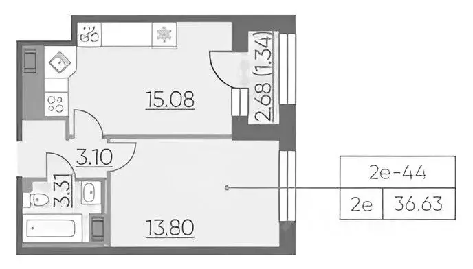 1-к кв. Санкт-Петербург наб. Черной речки, 5 (37.0 м) - Фото 2