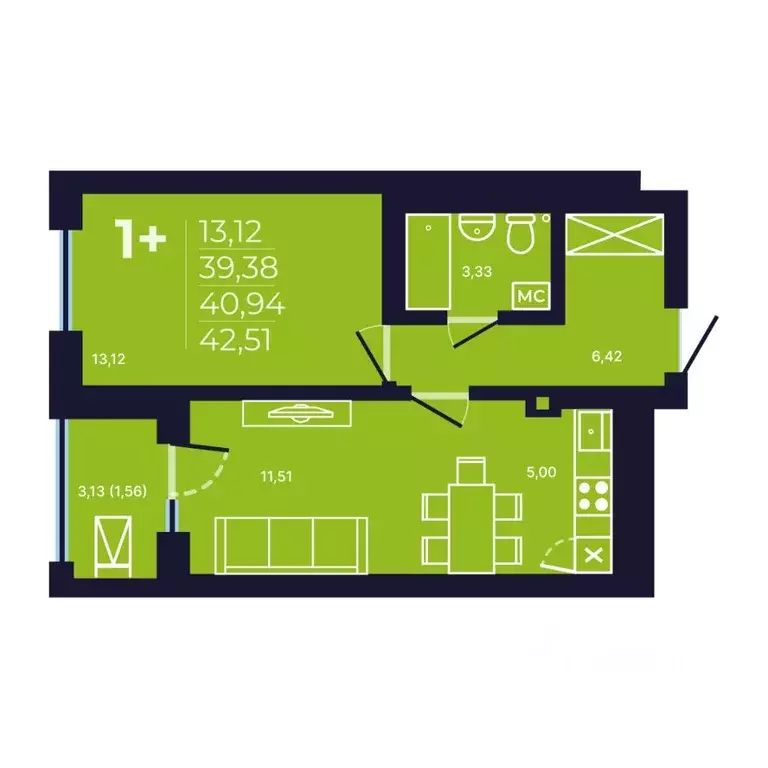 1-к кв. Башкортостан, Уфа ул. Майора Доставалова, 7 (40.8 м) - Фото 1