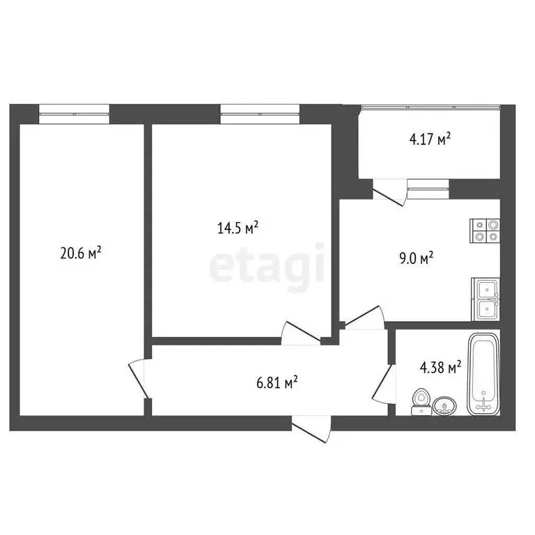 2-комнатная квартира: Самара, улица Николая Баженова, 6 (60 м) - Фото 0
