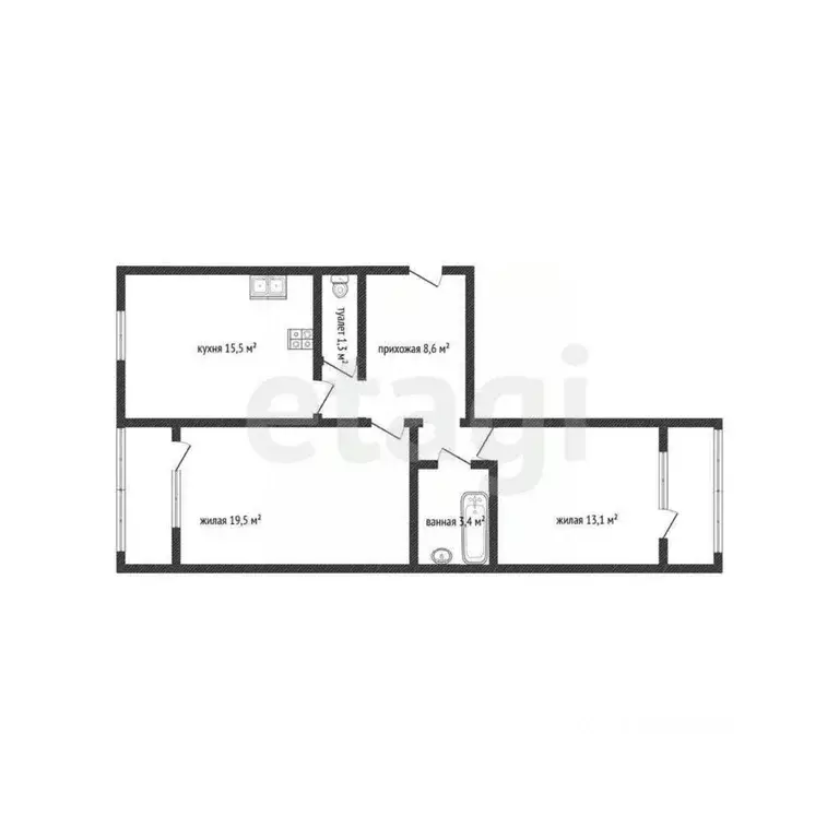 2-к кв. Краснодарский край, Новороссийск ул. Тобольская, 7А (64.8 м) - Фото 1