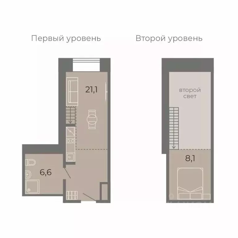 Студия Санкт-Петербург Заставская ул., 33с3 (35.8 м) - Фото 2