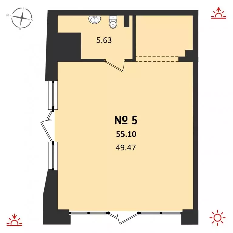 Помещение свободного назначения (55.1 м) - Фото 2