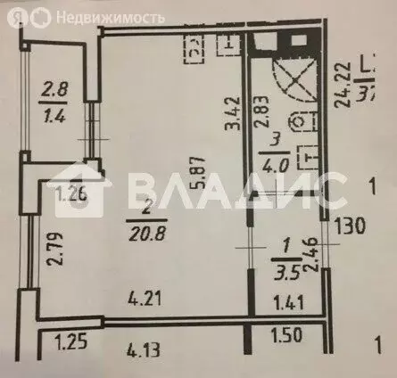 Квартира-студия: Санкт-Петербург, улица Вадима Шефнера, 14к1 (28.3 м) - Фото 1