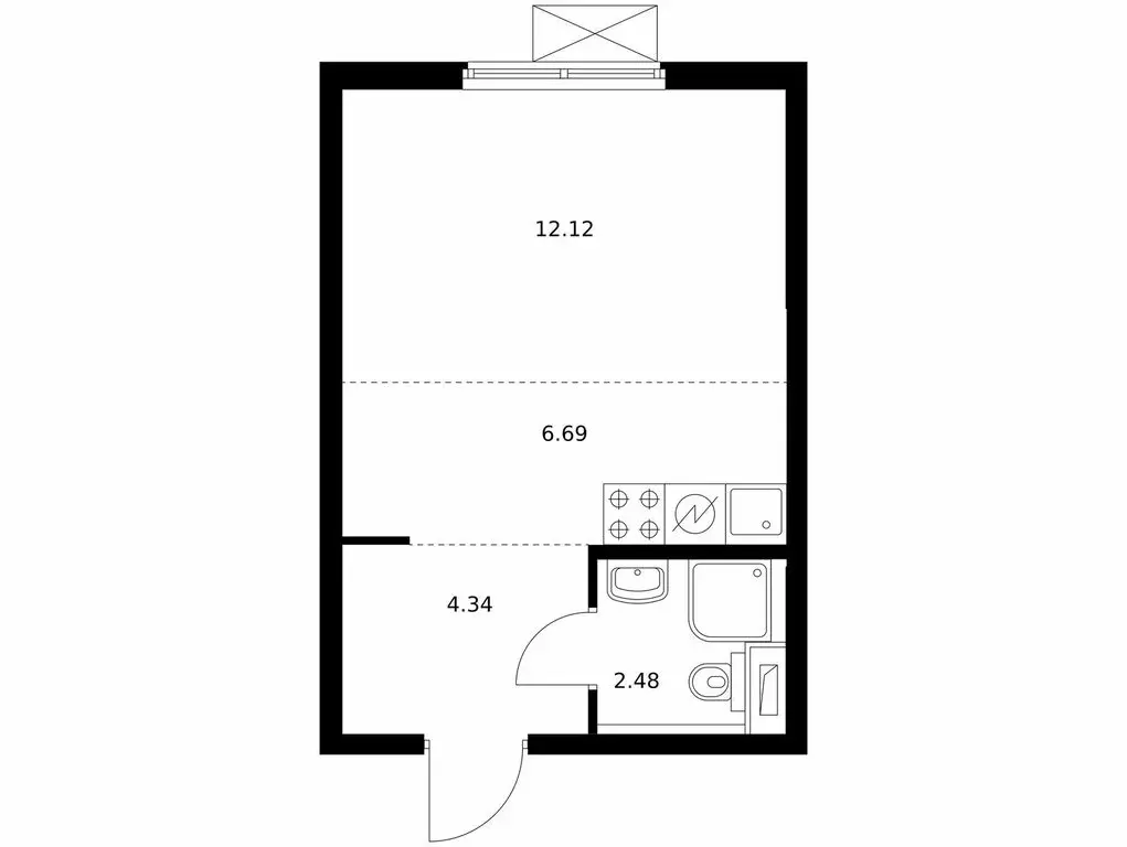 Квартира-студия: Москва, микрорайон Очаково (25.4 м) - Фото 0