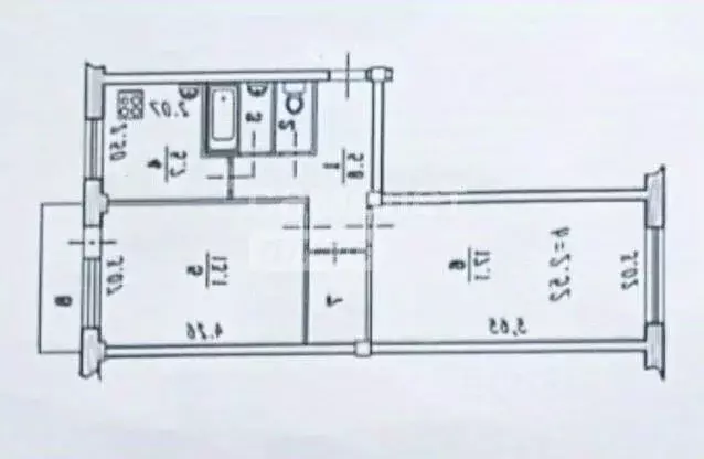 2-к кв. Омская область, Омск Волгоградская ул., 32Б (44.9 м) - Фото 2