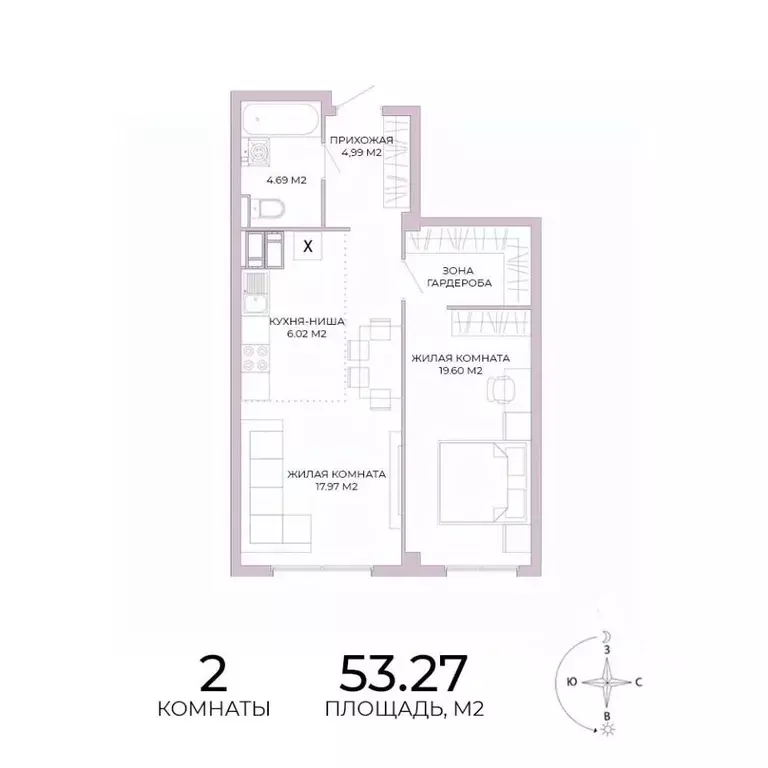 2-к кв. Пензенская область, Пенза Побочинская ул., с18 (53.27 м) - Фото 1