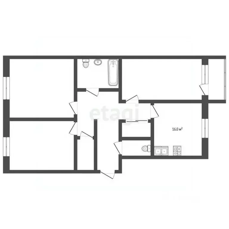 3-к кв. Архангельская область, Котлас просп. Мира, 41А (79.4 м) - Фото 2