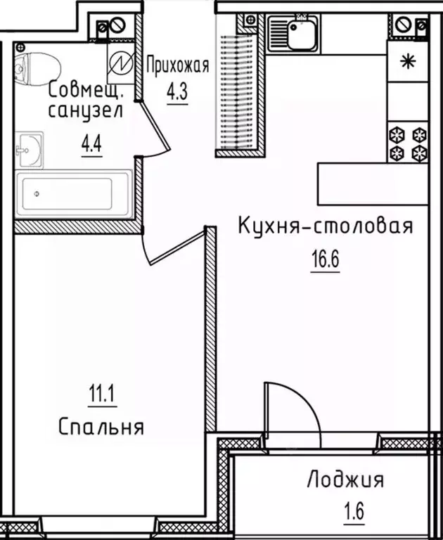 1-к кв. Новгородская область, Старая Русса ул. Чапаева, 2 (38.0 м) - Фото 1
