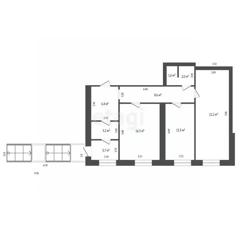 Офис в Саха (Якутия), Якутск ул. Винокурова, 21 (78 м) - Фото 2