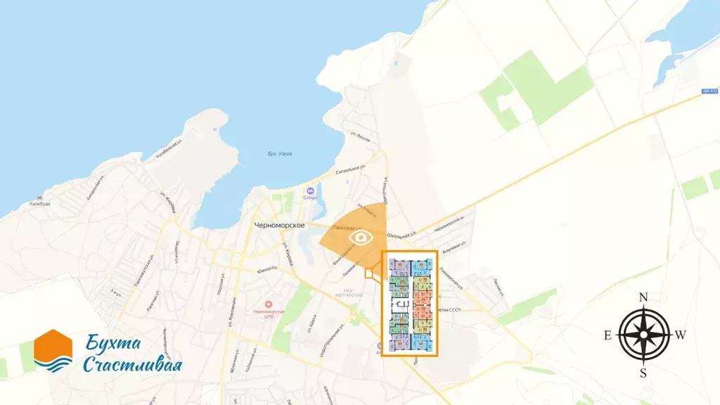 Студия Крым, Черноморское пгт ул. Евпаторийская, уч1 (30.96 м) - Фото 2