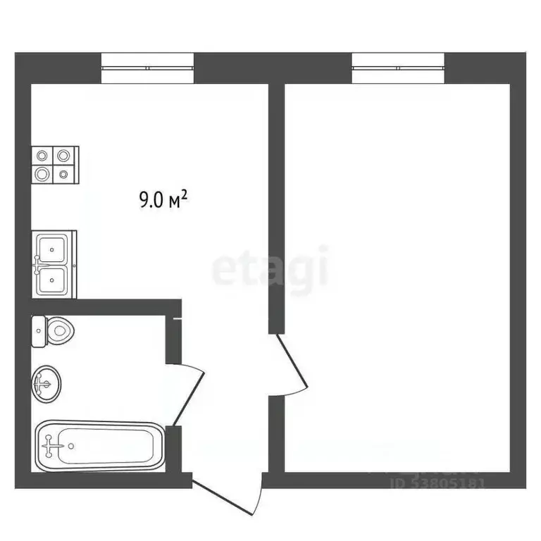 1-к кв. Ростовская область, Азовский район, Обильненское с/пос, пос. ... - Фото 2