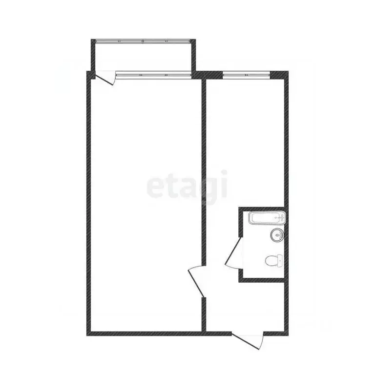 1-к кв. Костромская область, Кострома Калиновская ул., 43а (28.5 м) - Фото 2