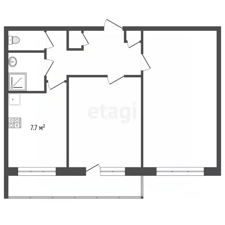 2-к кв. Архангельская область, Архангельск Поморская ул., 13 (50.1 м) - Фото 2