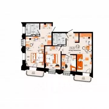 3-к кв. Приморский край, Владивосток Санрайс жилой комплекс (74.7 м) - Фото 0