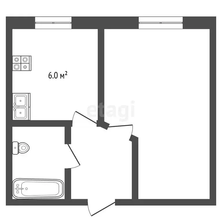 1-комнатная квартира: Великий Устюг, Гледенская улица, 35Бк1 (28 м) - Фото 1