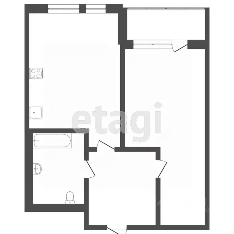 1-к кв. Тюменская область, Тюмень Полевая ул., 117к1 (38.7 м) - Фото 1