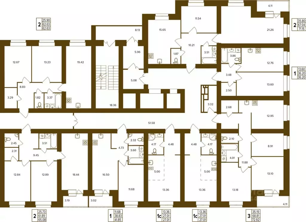 1-к кв. Брянская область, Брянск Степная ул., уч2Б (36.2 м) - Фото 2