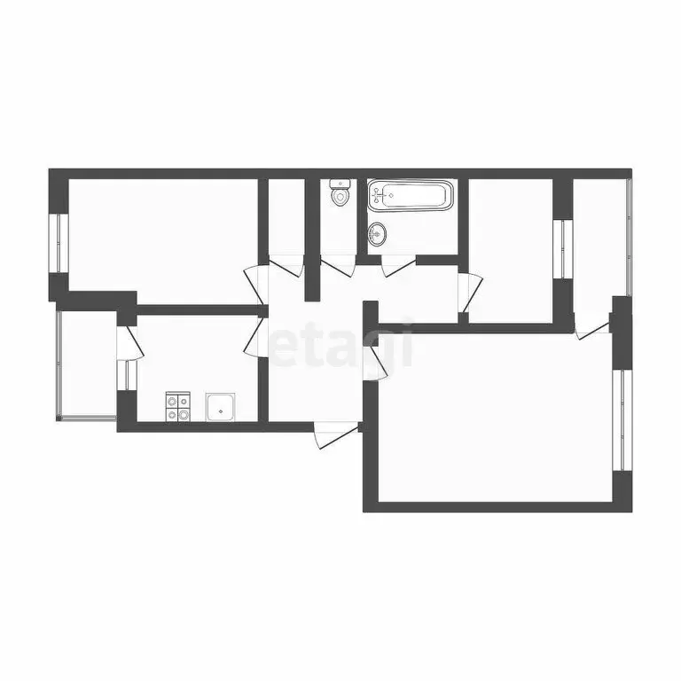 3-комнатная квартира: Тюмень, улица Космонавтов, 6к1 (70.6 м) - Фото 0