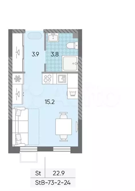 Квартира-студия, 20 м, 13/16 эт. - Фото 0