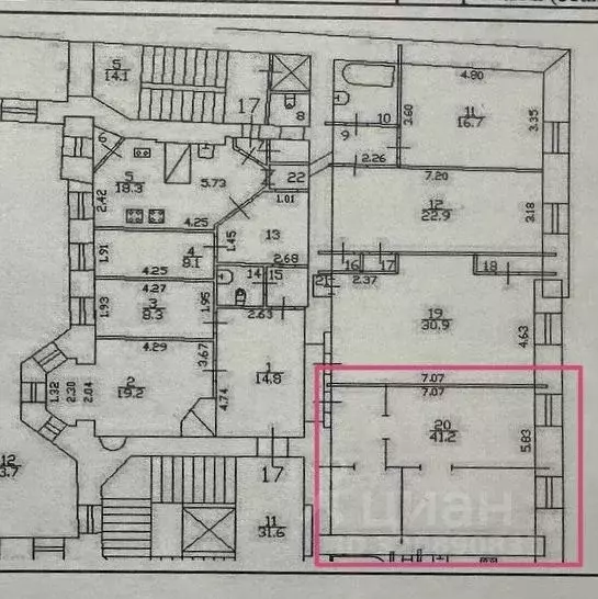 Комната Санкт-Петербург пер. Басков, 13-15 (41.2 м) - Фото 2
