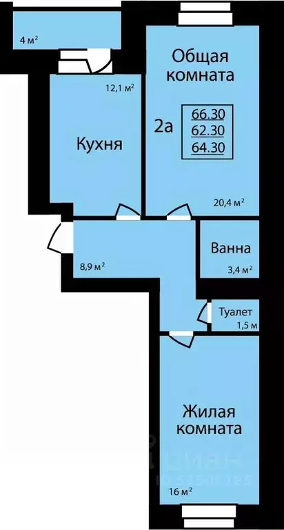 2-к кв. Тамбовская область, Тамбов ул. Имени С.И. Савостьянова, 3 ... - Фото 0